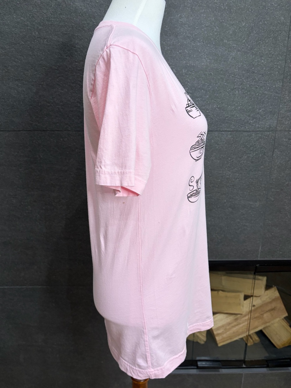 Bella Canvas Ramen Graphic Tee Pink Cotton Size Small - Picture 7 of 12